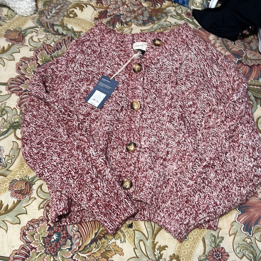 universal thread magenta knitted button sweater